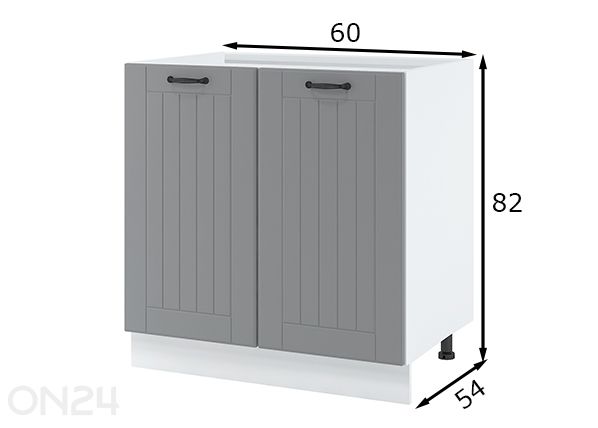 Alumine ustega köögikapp 80 cm