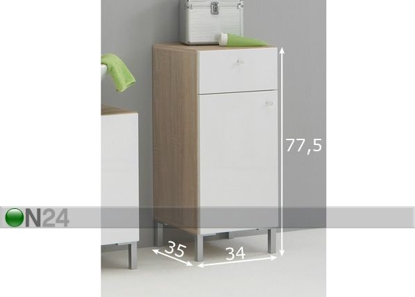 Alumine vannitoakapp Bilbao 2 mõõdud