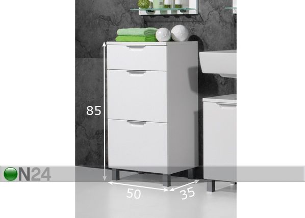 Alumine vannitoakapp Liquid mõõdud