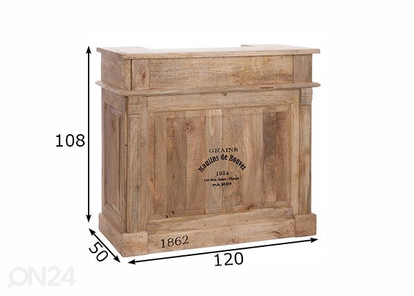 Baarikapp / kummut Box 120 cm mõõdud