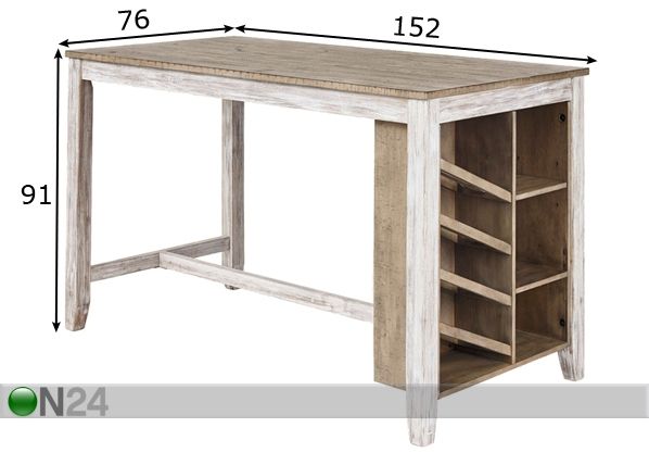 Baarilaud 152x76 cm mõõdud