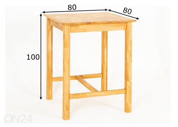 Baarilaud 80x80 cm mõõdud