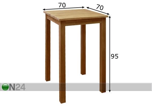 Baarilaud Arling 70x70 cm mõõdud