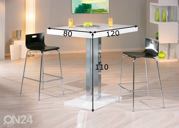 Baarilaud Palazzi 120x80 cm mõõdud