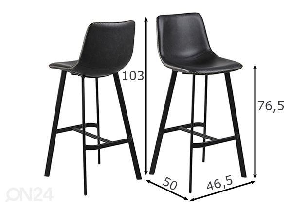 Baaritool Oakland, 2 tk mõõdud