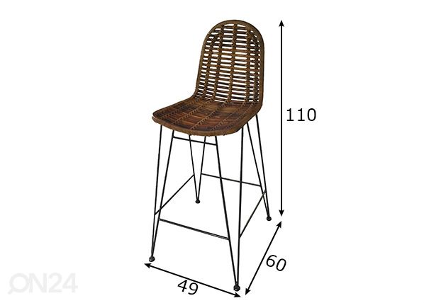 Baaritool Rattan mõõdud