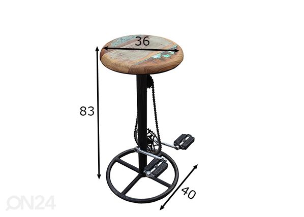Baaritool Roller, kirju/must mõõdud