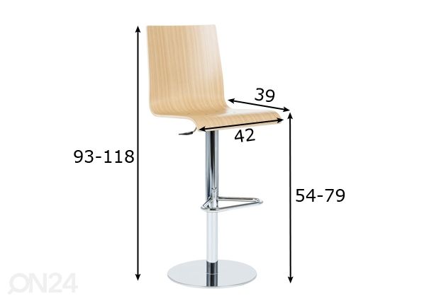 Baaritool Swing SG Wood mõõdud