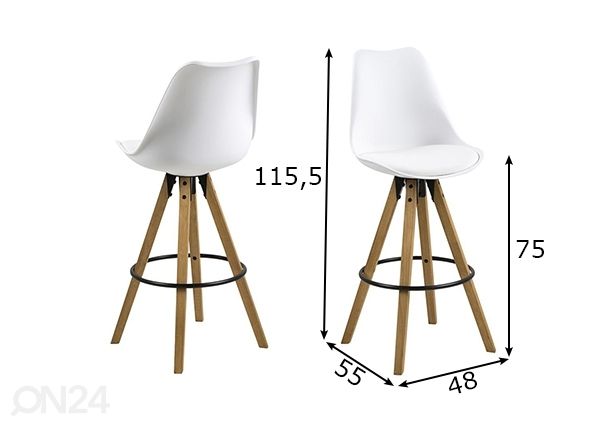 Baaritoolid 2 tk mõõdud