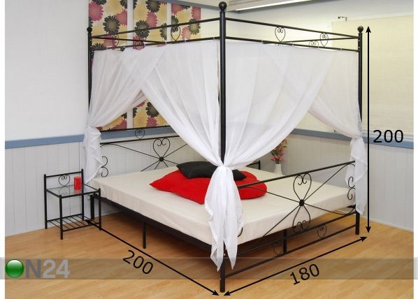 Baldahhiinvoodi 180x200 cm mõõdud
