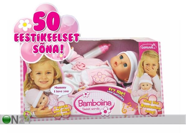 Bambolina eestikeelne nukk 37cm