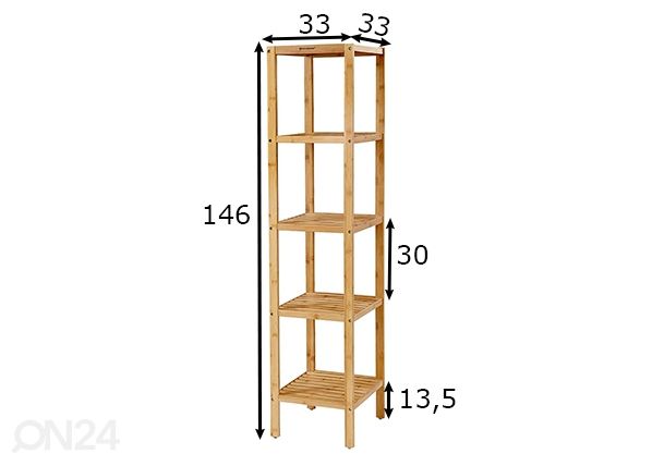 Bambusriiul 33 cm, naturaalne mõõdud