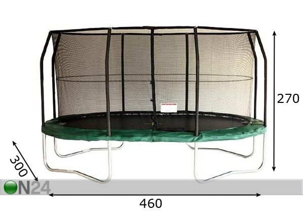 Batuut JumpPod ovaalne 4,6x3m mõõdud