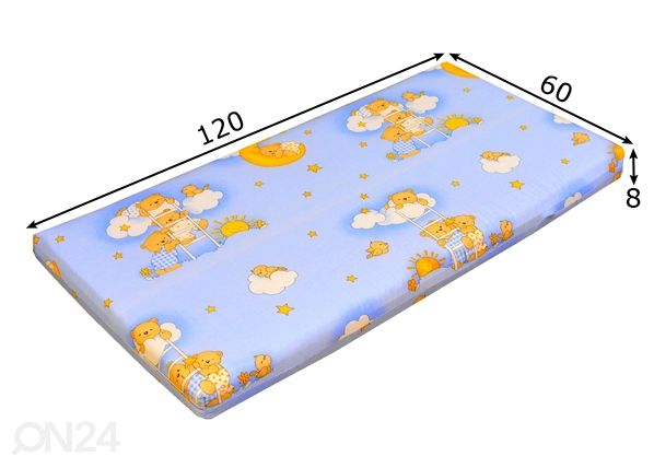 Beebimadrats Teddy Bear sinine 60x120 cm mõõdud