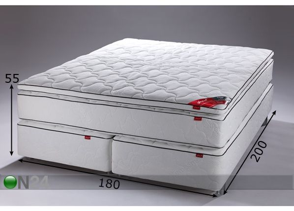 Black zoned Multipocket Tempsmart kontinentaalvoodi 180x200 cm mõõdud