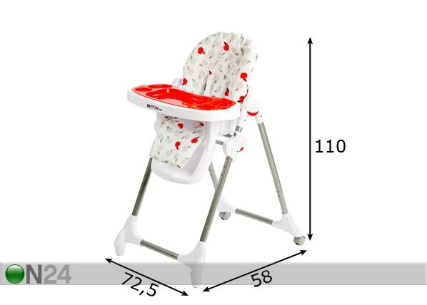 Britton® söögitool Yuki Red mõõdud