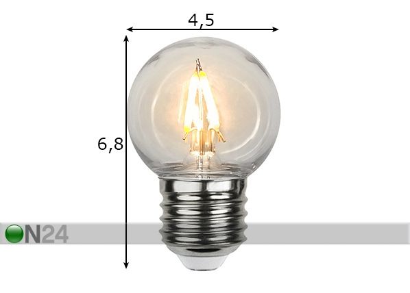 Dekoratiive LED elektripirn E27 0,6W õue mõõdud