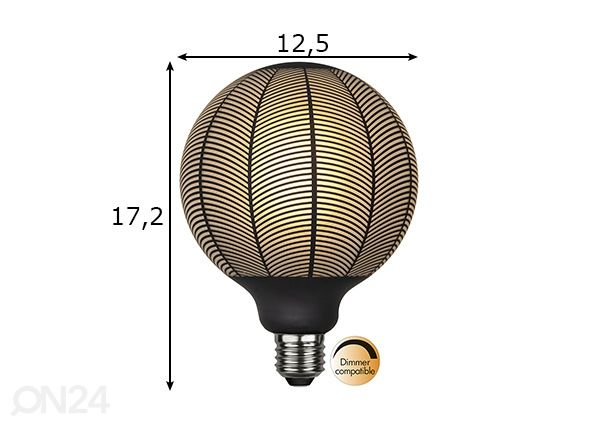 Dekoratiivne elektripirn E27, 4W mõõdud
