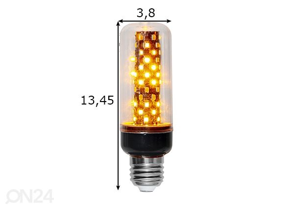 Dekoratiivne Elektripirn Flame, E27 1.5-3.3W mõõdud
