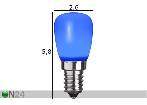 Dekoratiivne LED elektripirn E14 0,9W õue mõõdud