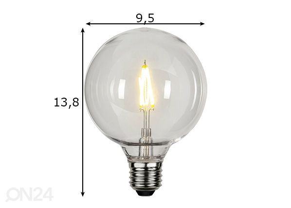 Dekoratiivne LED elektripirn E27 0,6W õue mõõdud