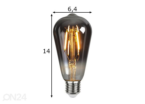Dekoratiivne LED elektripirn E27 1,8W mõõdud