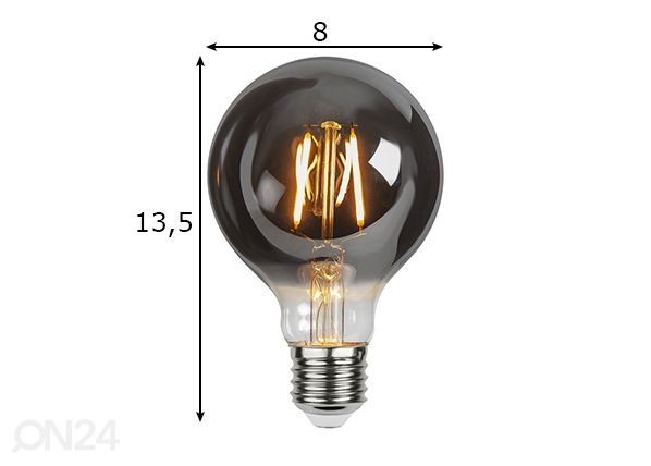 Dekoratiivne LED elektripirn E27 1,8W mõõdud