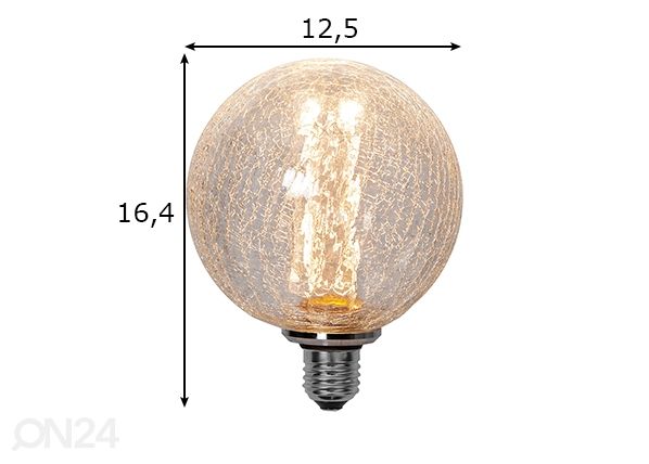 Dekoratiivne LED elektripirn E27, 1W mõõdud