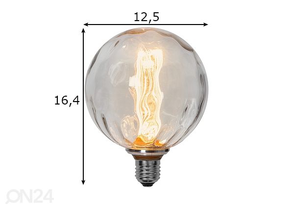Dekoratiivne LED elektripirn E27, 1W mõõdud