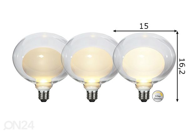 Dekoratiivne LED elektripirn E27 3,5W mõõdud