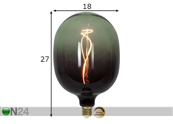 Dekoratiivne LED elektripirn E27, 4W mõõdud