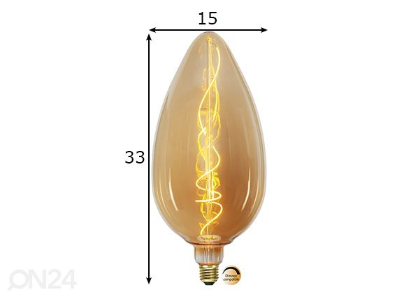 Dekoratiivne LED elektripirn E27, 5W mõõdud