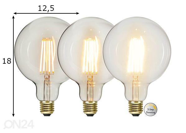 Dekoratiivne LED elektripirn E27 6,5W mõõdud