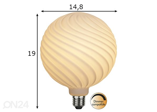Dekoratiivne LED elektripirn E27 6 W mõõdud
