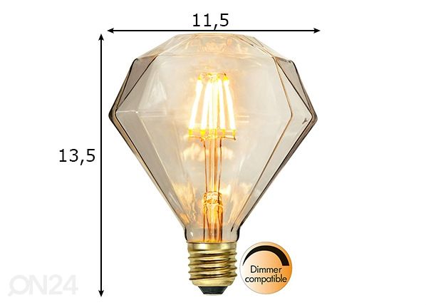 Dekoratiivne LED pirn E27 1,65 W mõõdud