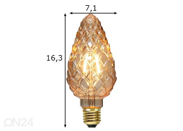 Dekoratiivne LED pirn E27 2,3 W mõõdud