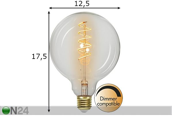 Dekoratiivne LED pirn E27 3 W mõõdud
