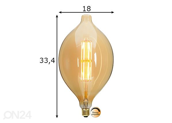 Dekoratiivne LED pirn sokliga E27, 10W mõõdud
