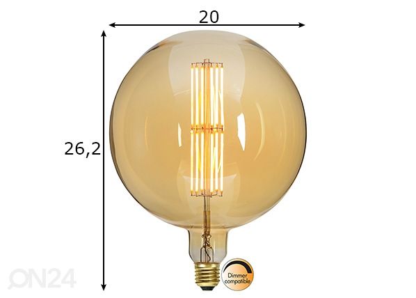 Dekoratiivne LED pirn sokliga E27, 10W mõõdud