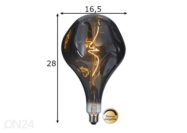 Dekoratiivne LED pirn sokliga E27, 3,8W mõõdud