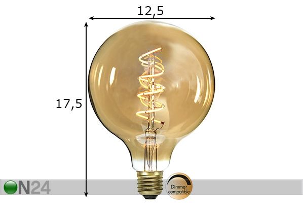 Dekoratiivne LED pirn sokliga E27, 3W mõõdud
