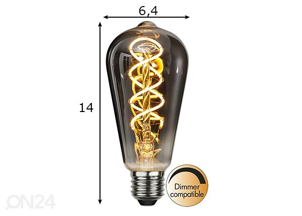 Dekoratiivne LED pirn sokliga E27, 4W mõõdud