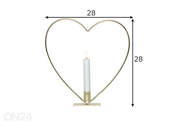 Dekoratsioon Flamme Hear mõõdud