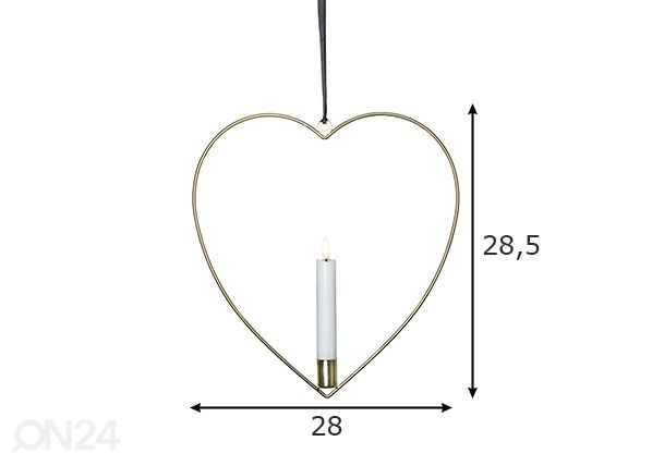 Dekoratsioon Flamme Heart mõõdud