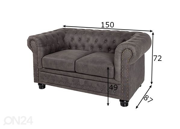 Diivan Chesterfield mõõdud