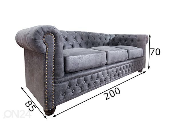Diivan Chesterfield mõõdud