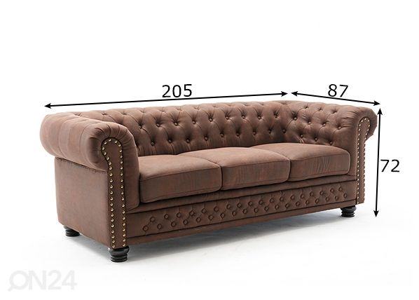 Diivan Chesterfield II mõõdud