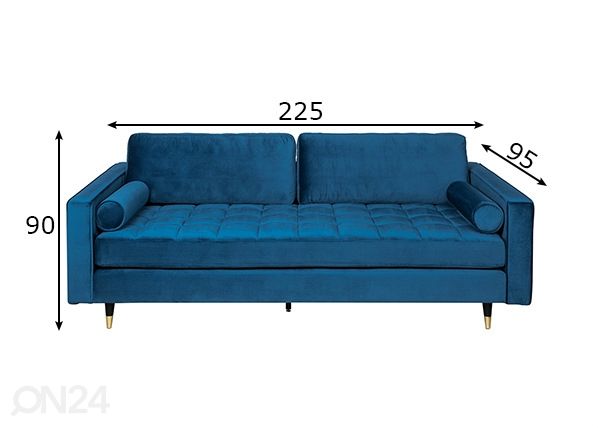 Diivan Velvet mõõdud