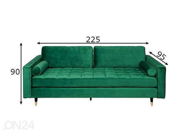 Diivan Velvet mõõdud