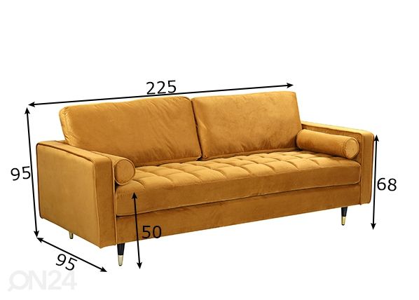 Diivan Velvet mõõdud